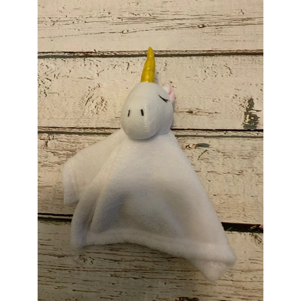 Unicorn Baby Security Blanket White Glitter Sparkle‎ Plush Lovie Gold Horn Lila